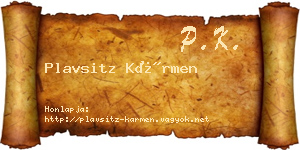 Plavsitz Kármen névjegykártya